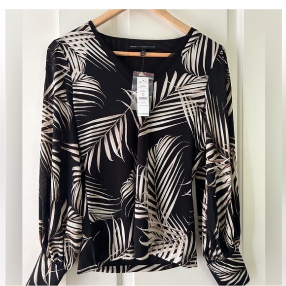 WHBM Beautiful Palm Print in black and white. Size XS - Picture 2 of 5